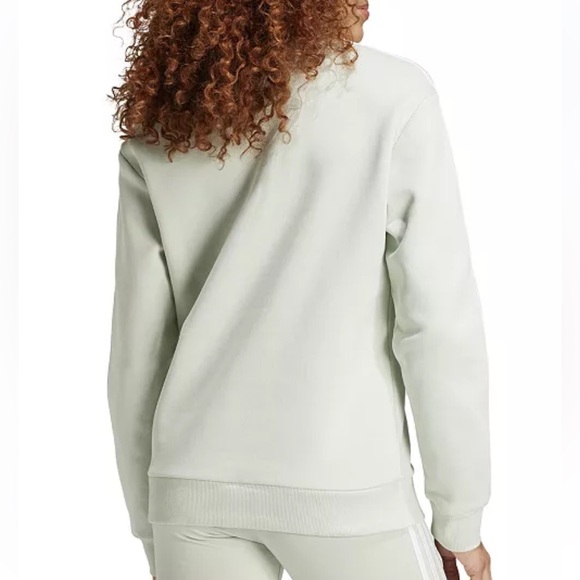 Adidas 3-Stripe Cotton Fleece Crewneck Sweatshirt - Picture 2 of 5